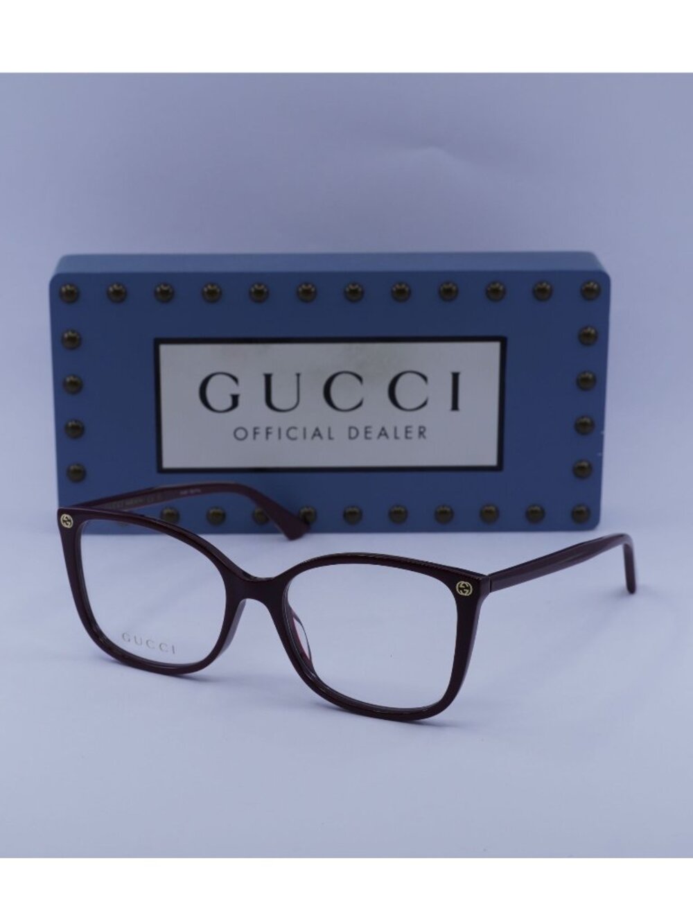 Gucci GG0026O 012 Butterfly Eyeglasses 53mm - Burgundy